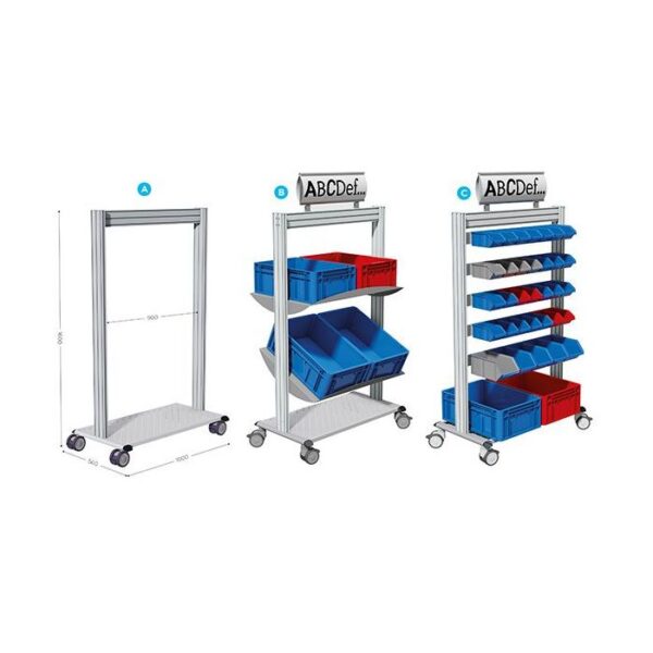 645900 - Chariot mobile porte-bac | LEANPOST 900