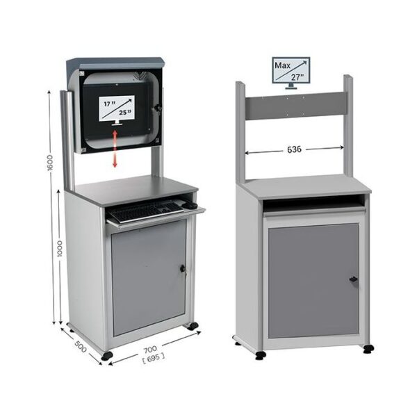 215618 - MOBIPOST 500C l 700 x P 500 x H 1600 mm sans coffret de protection écran