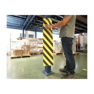 140255 - Lot de 6 bandes protection jaune/noir L 1190 x P 100 mm Ep 2,38 mm