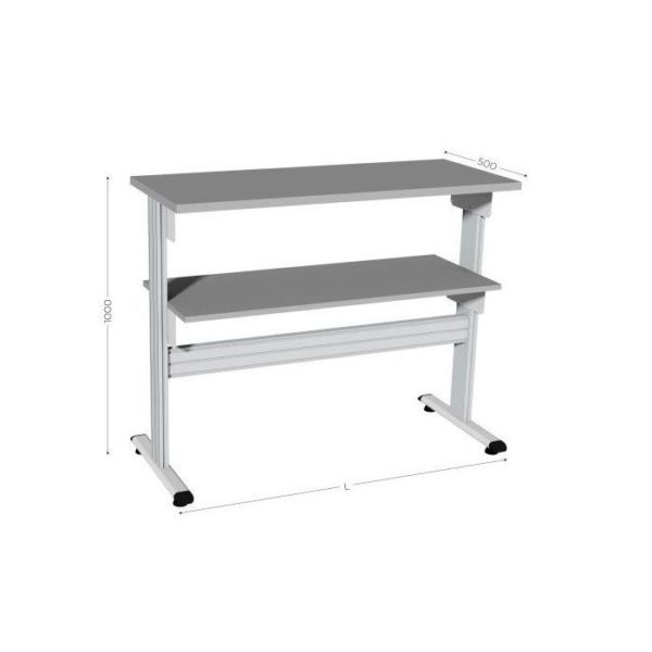 214620 - MOBIPOST 300B l 964 x P 500 x H 1000 mm de 2 niveaux sur pieds