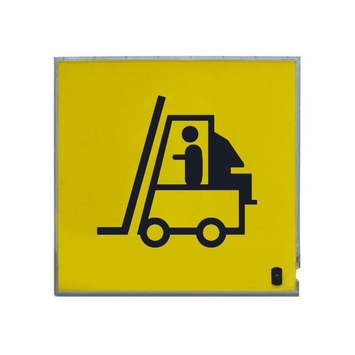140404 - Panneau lumineux sécurité LED "CHARIOT" recto/verso l 300 x H 300 mm version détécteur déporté