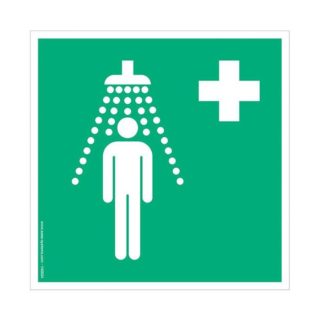 140267 - Lot de 2 pictogrammes adhésif au sol EXTRA Douche de sécurité L 200 mm