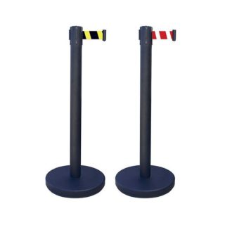160110 - Poteau de guidage à sangle rouge et blanc H 910 mm Ø 63 mm
