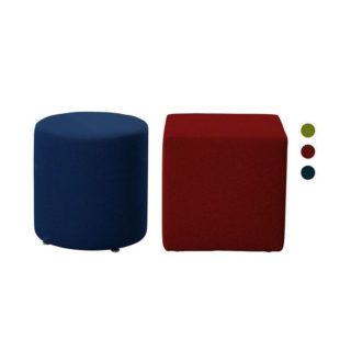 571136 - Pouf rond rouge H 460 mm Ø 440 mm