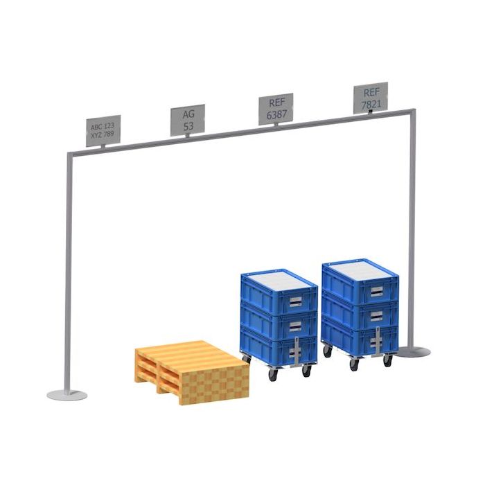 141012 - Rail aluminium sur portique l 3000 x H 2000 mm